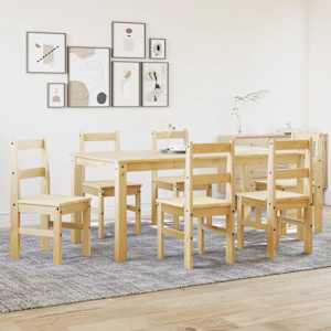 vidaXL Ensemble &agrave; manger Panama 7 pcs bois de pin massif