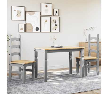 vidaXL Ensemble &agrave; manger PANAMA 3 pcs gris bois de pin massif
