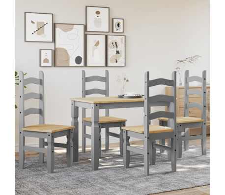 vidaXL Ensemble &agrave; manger PANAMA 5 pcs gris bois de pin massif