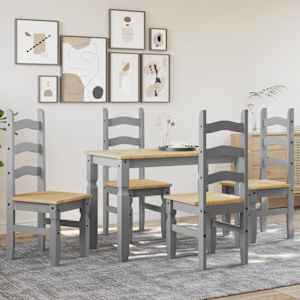 vidaXL Ensemble &agrave; manger PANAMA 5 pcs gris bois de pin massif