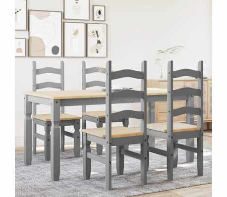 vidaXL Ensemble &agrave; manger PANAMA 5 pcs gris bois de pin massif