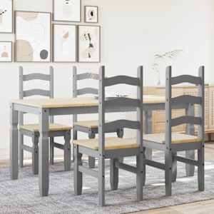 vidaXL Ensemble &agrave; manger PANAMA 5 pcs gris bois de pin massif