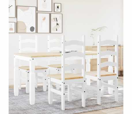 vidaXL 5 pcs conjunto de jantar Panama madeira pinho maci&ccedil;a branco