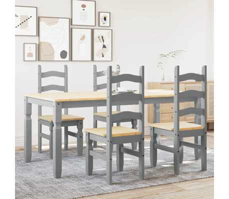 vidaXL Ensemble &agrave; manger PANAMA 5 pcs gris bois de pin massif