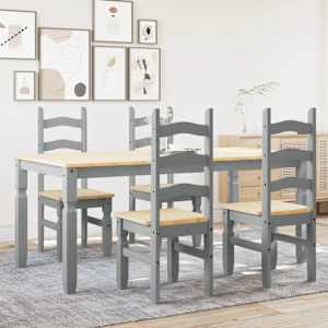 vidaXL Ensemble &agrave; manger PANAMA 5 pcs gris bois de pin massif