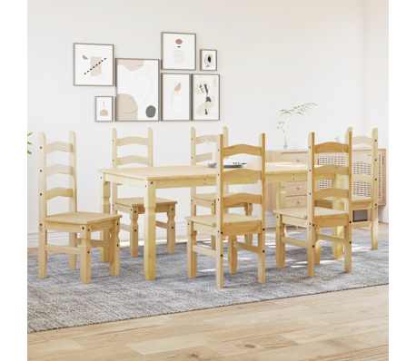 vidaXL Ensemble &agrave; manger Panama 7 pcs bois de pin massif