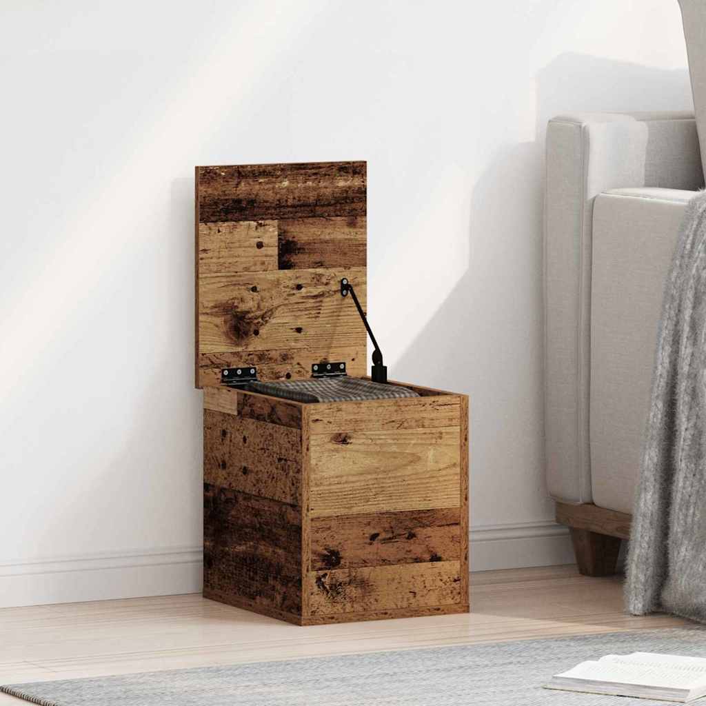 Úložná truhla s viečkom Staré drevo 30x35x35 cm Zosilnené drevo 868693