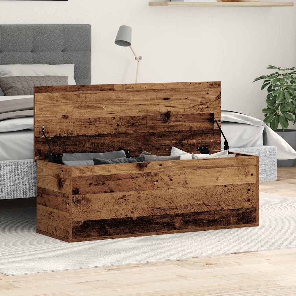 Opbevaringskasse i gammelt træ 102x35x35 cm - Ingeniørtræ