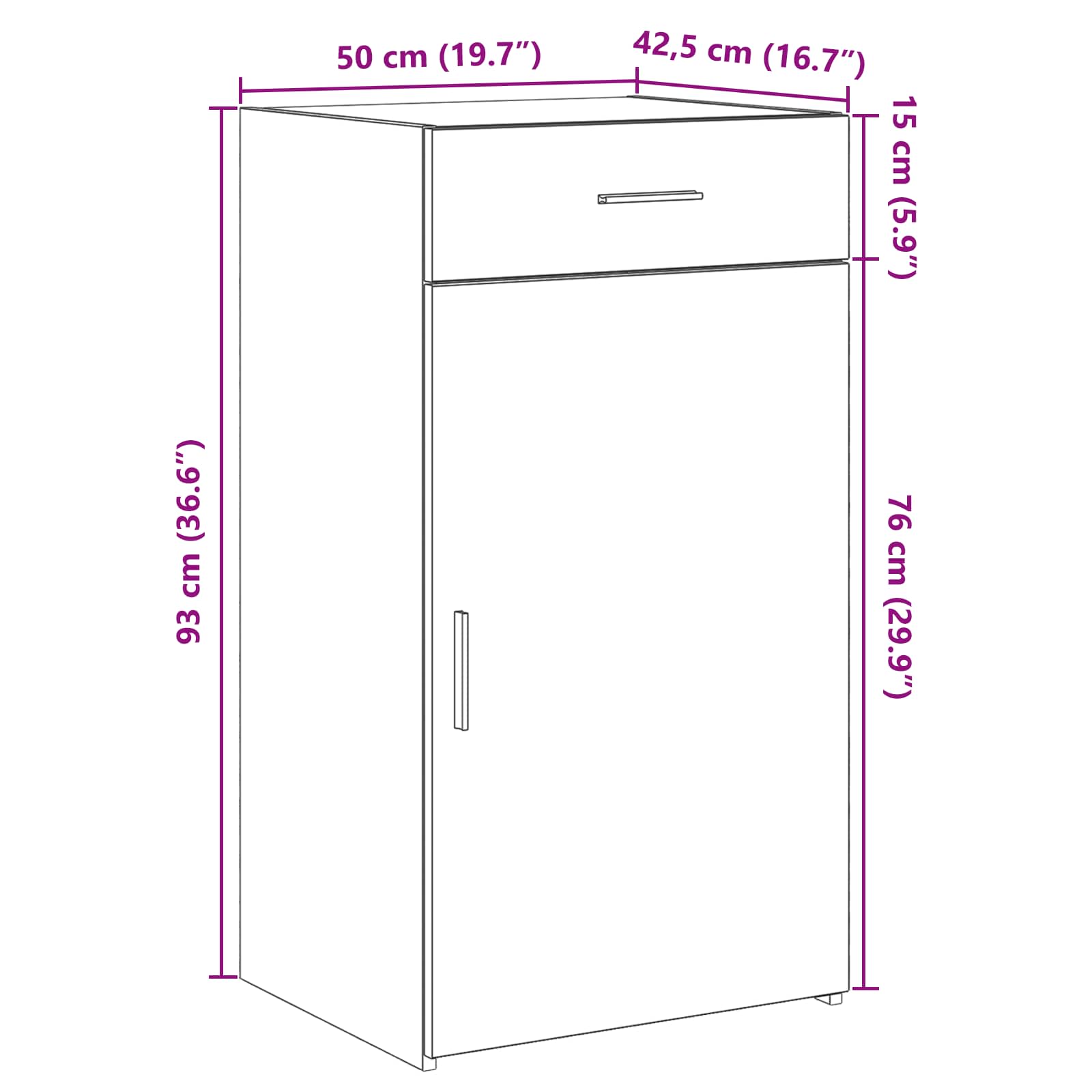 Servírovací skříň se zásuvkou Artisanový dub 50 x 42,5 x 93 cm - obrázek 14