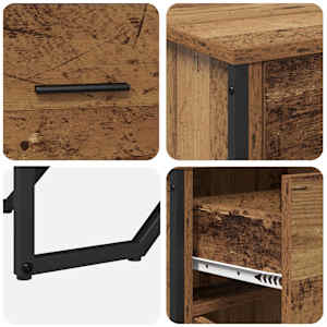 Servírovací skříň se zásuvkou Staré dřevo 97 x 32,5 x 74,5 cm - obrázek 9