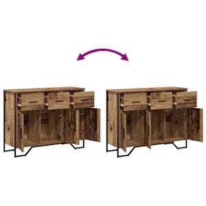 Servírovací skříň se zásuvkou Staré dřevo 97 x 32,5 x 74,5 cm - obrázek 10