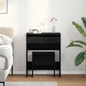 Miza za ličenje Črni hrast 60 x 40 x 75 cm Konstruiran les