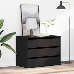 Predalna omara s predalom Črna 80 x 41 x 58 cm Konstruiran les