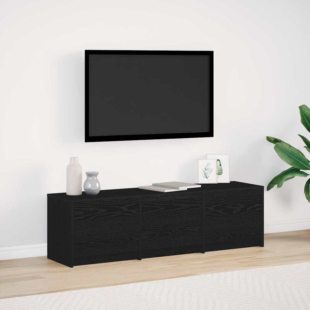 TV skrinka s LED čierny dub 140x34x40 cm kompozitné drevo 868942