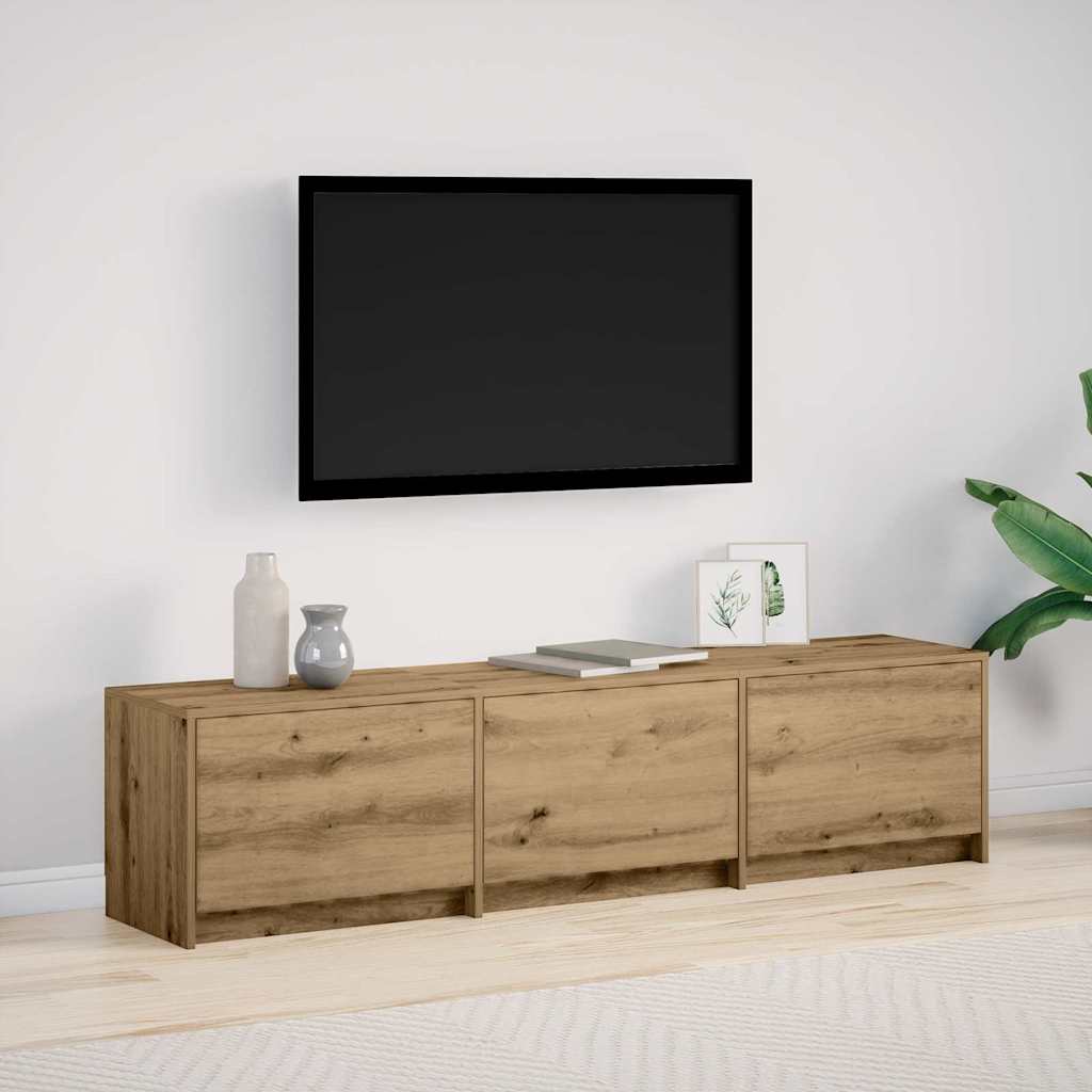 TV skrinka s LED, Artisan Dub, 165x34x40 cm, inžinierske drevo 868951