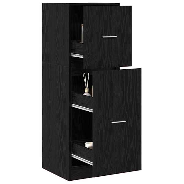 vidaXL Apteekri kapp Must tamm 40 x 41 x 118 cm Tehispuit