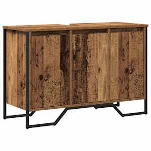 vidaXL Vannitoa kraanikausi kapp Vana puit 91 x 35 x 60 cm Tehispuit