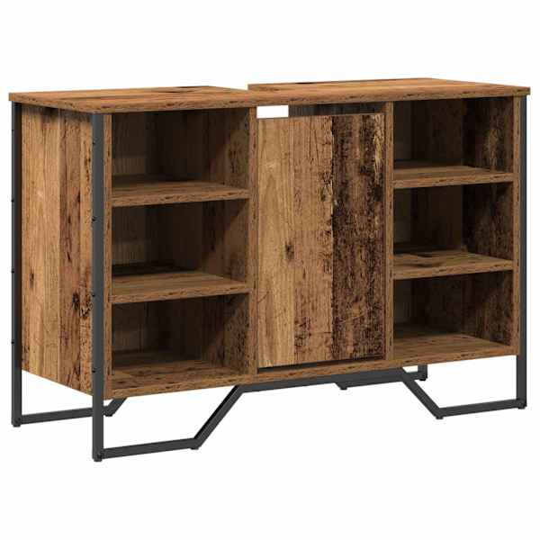 vidaXL Vannitoa kraanikausi kapp Vana puit 91 x 35 x 60 cm Tehispuit