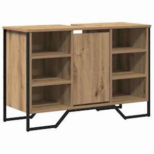 vidaXL Vannitoa kraanikausi kapp K&auml;sit&ouml;&ouml;puu 91 x 35 x 60 cm Tehispuit