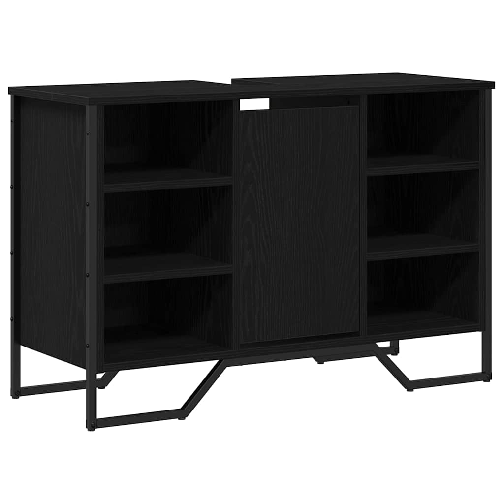 kylpyhuoneen pesualustakaappi musta tammi 91x35x60 cm tekninen puu