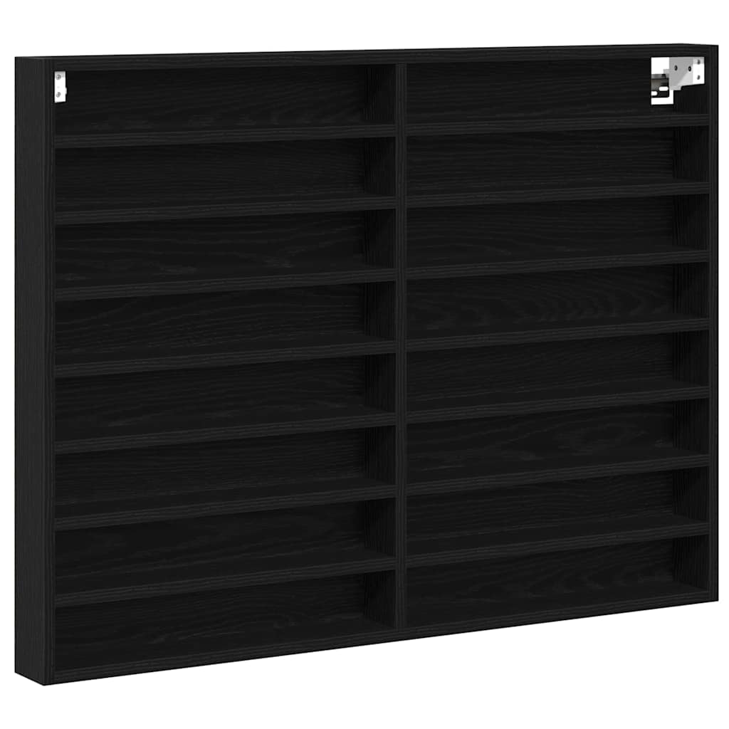 Vitrine Kaappi Musta Tammi 100×8,5×75 cm Tekninen Puu