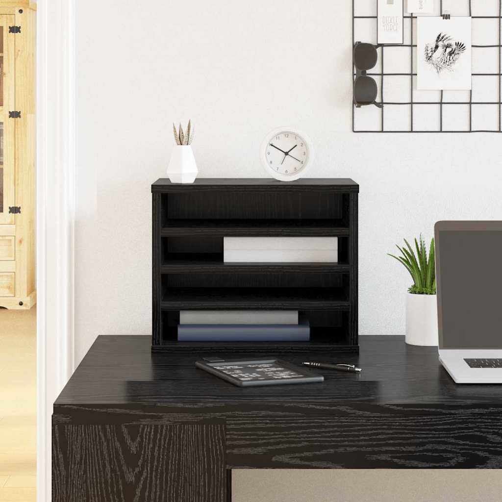 vidaXL Schreibtischorganisator Schwarz Eiche 36x26x29,5 cm Holzwerkstoff