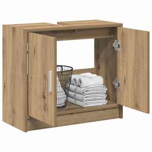 Koupelnová skříň s úložištěm Artisanový dub 63 x 29 x 55 cm - obrázek 3