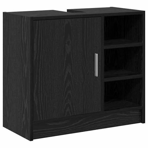 vidaXL Vannitoa kapp Must tamm 63 x 29 x 55 cm Tehispuit