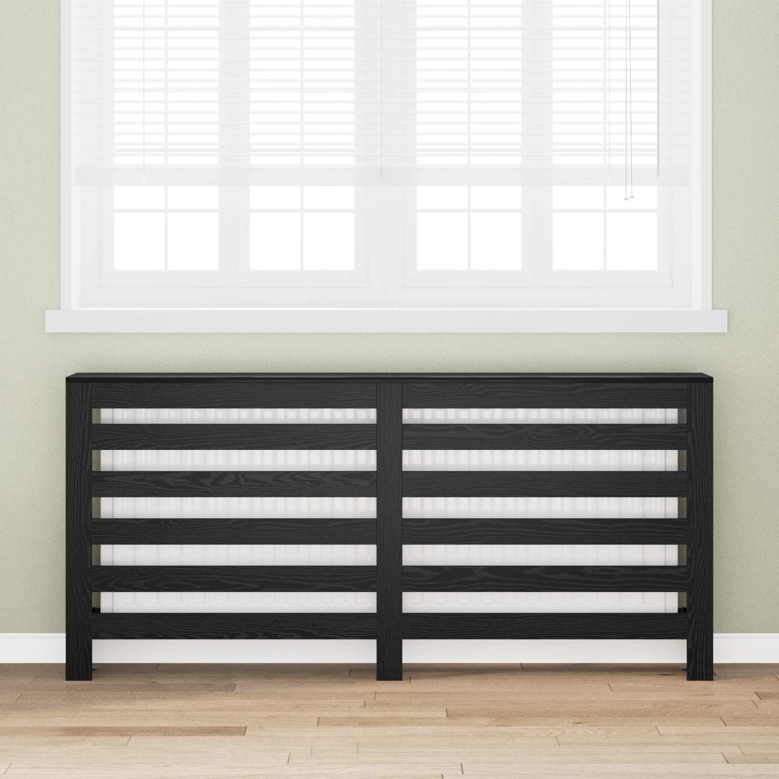 vidaXL Capac pentru radiator Stejar Negru 175 x 20 x 82 cm