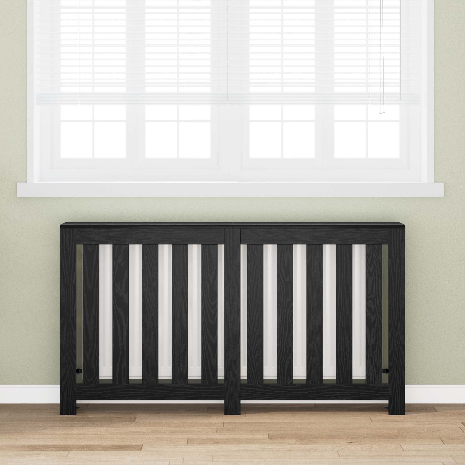 vidaXL Capac pentru radiator Stejar Negru 149 x 20 x 82 cm