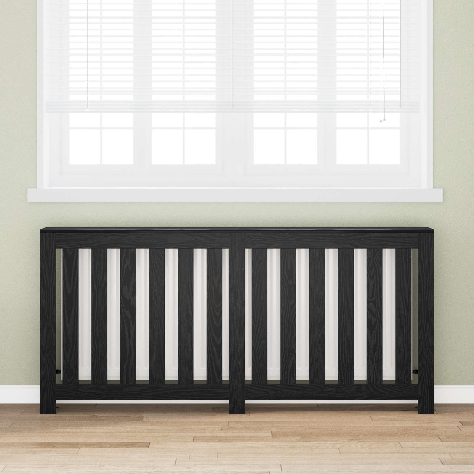 vidaXL Capac pentru radiator Stejar Negru 175 x 20 x 82 cm