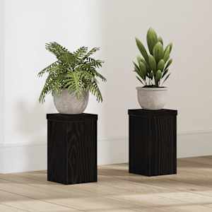 Stojan na rostliny 2 pcs Černý dub 10 x 10 x 18 cm - obrázek 1
