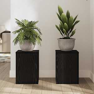 Stojan na rostliny 2 pcs Černý dub 25 x 25 x 35 cm - obrázek 4