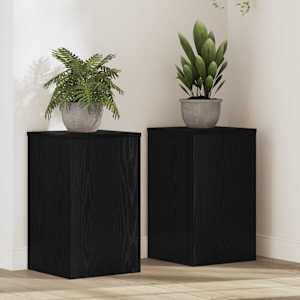 Stojan na rostliny 2 pcs Černý dub 30 x 30 x 50 cm - obrázek 1