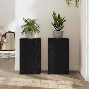 Stojan na rostliny 2 pcs Černý dub 30 x 30 x 50 cm - obrázek 4