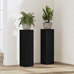 Stojan na rostliny 2 pcs Černý dub 17 x 17 x 60 cm - obrázek 1