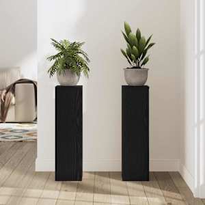 Stojan na rostliny 2 pcs Černý dub 17 x 17 x 60 cm - obrázek 4