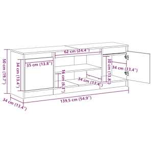 TV jednotky Hnědá 139,5 x 34 x 50 cm Kompozitní dřevo - obrázek 14