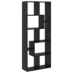 vidaXL Raamaturiiul 8 tasandit 67 x 25 x 162 cm Tehispuit Must tamm