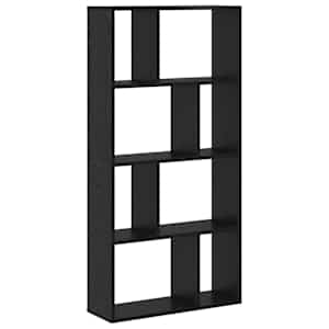 vidaXL Raamaturiiul 8 tasandit 60 x 20 x 120,5 cm Tehispuit Must tamm