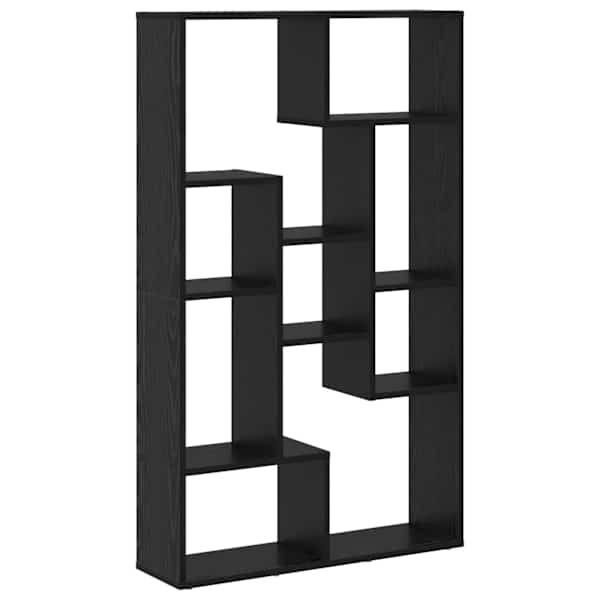 vidaXL Raamaturiiul 8 tasandit 72 x 20 x 120,5 cm Tehispuit Must tamm