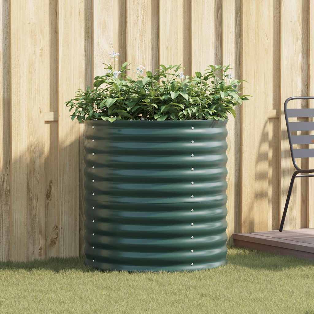 vidaXL Strat înălțat de grădină Verde 80 x 80 x 81 cm Oțel