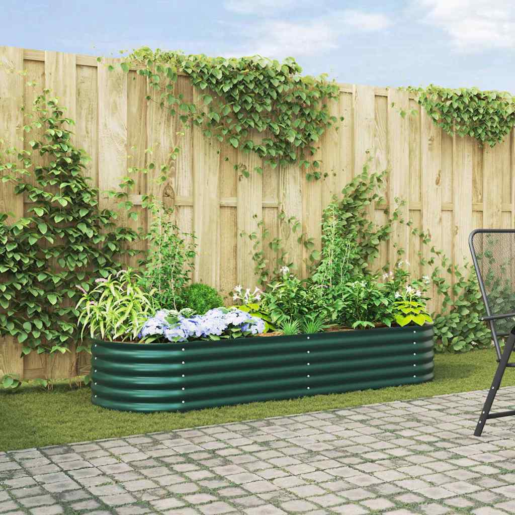 Aed kõrgendatud peenar Roheline 240x80x44 cm Galvaniseeritud teras