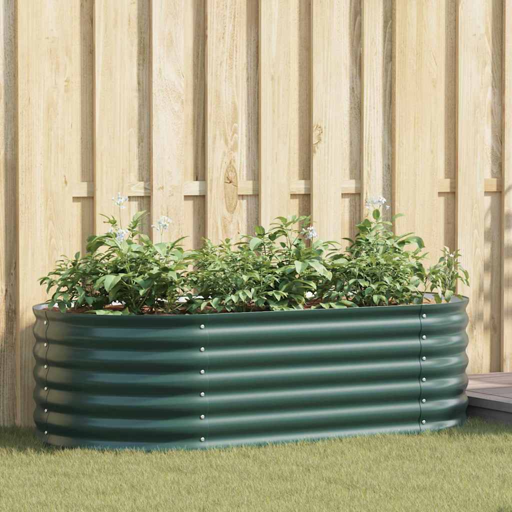 vidaXL Garten-Hochbeet Grün 160 x 80 x 44 cm Stahl