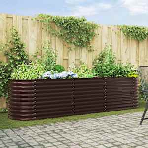Dvignjena gredica Rjava 320 x 80 x 81 cm Jeklo