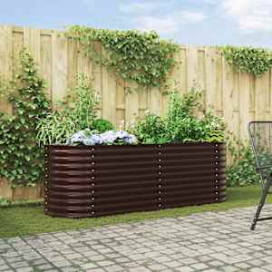 Dvignjena gredica Rjava 240 x 80 x 81 cm Jeklo