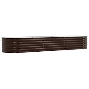vidaXL Ψηλό Κρεβάτι Κήπου Καφέ 320x80x44 εκ από Γαλβανισμένο Χάλυβα