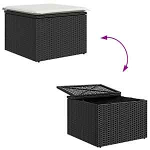 Sada zahradních pohovek s polštářem 9 pcs Černá polyratan - obrázek 10