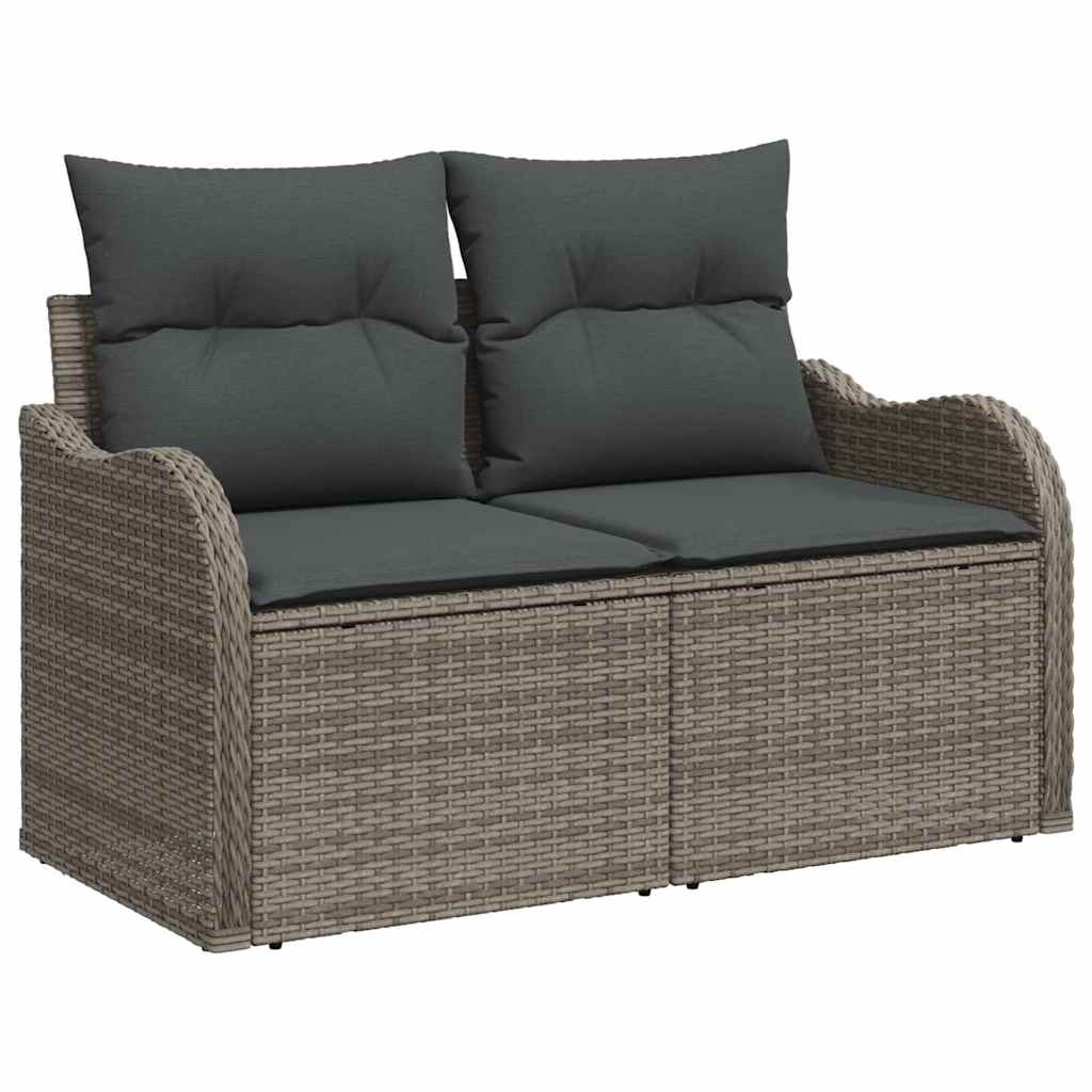 Garden Sofa Set with Cushion 6 pcs Grey Poly Rattan 3347440