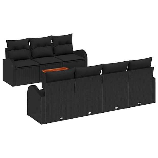 vidaXL Aia Diivanikomplekt 8 tk Must pol&uuml;rotang